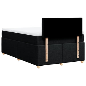Κρεβάτι Boxspring με Στρώμα Μαύρο 120x200 εκ. Υφασμάτινο - Pakobazaar