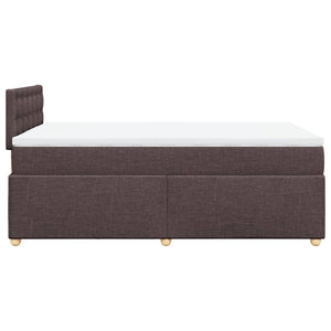 Κρεβάτι Boxspring με Στρώμα Σκούρο Καφέ 120x200 εκ. Υφασμάτινο - Pakobazaar