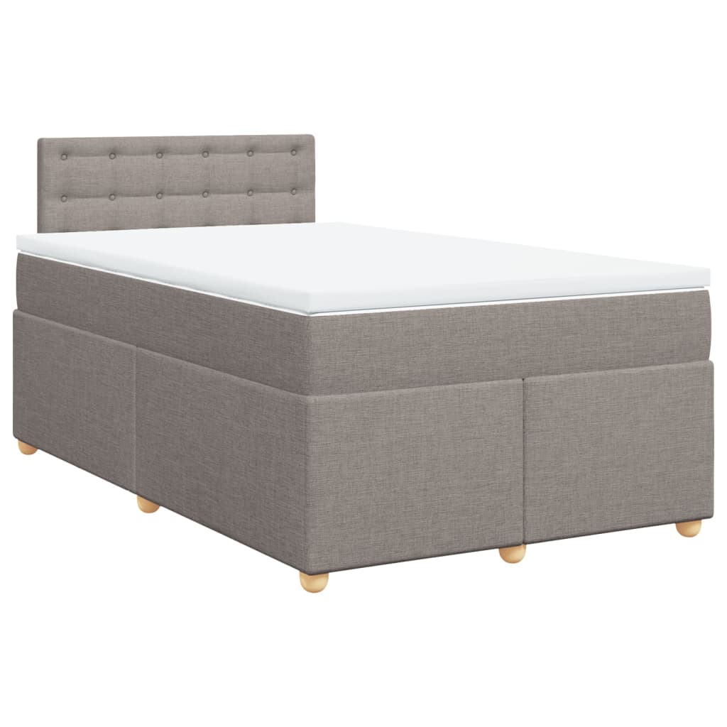 Κρεβάτι Boxspring με Στρώμα Taupe 120x200 εκ. Υφασμάτινο