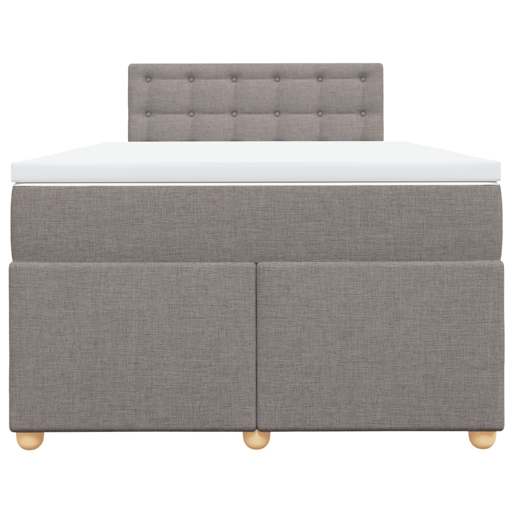 Κρεβάτι Boxspring με Στρώμα Taupe 120x200 εκ. Υφασμάτινο