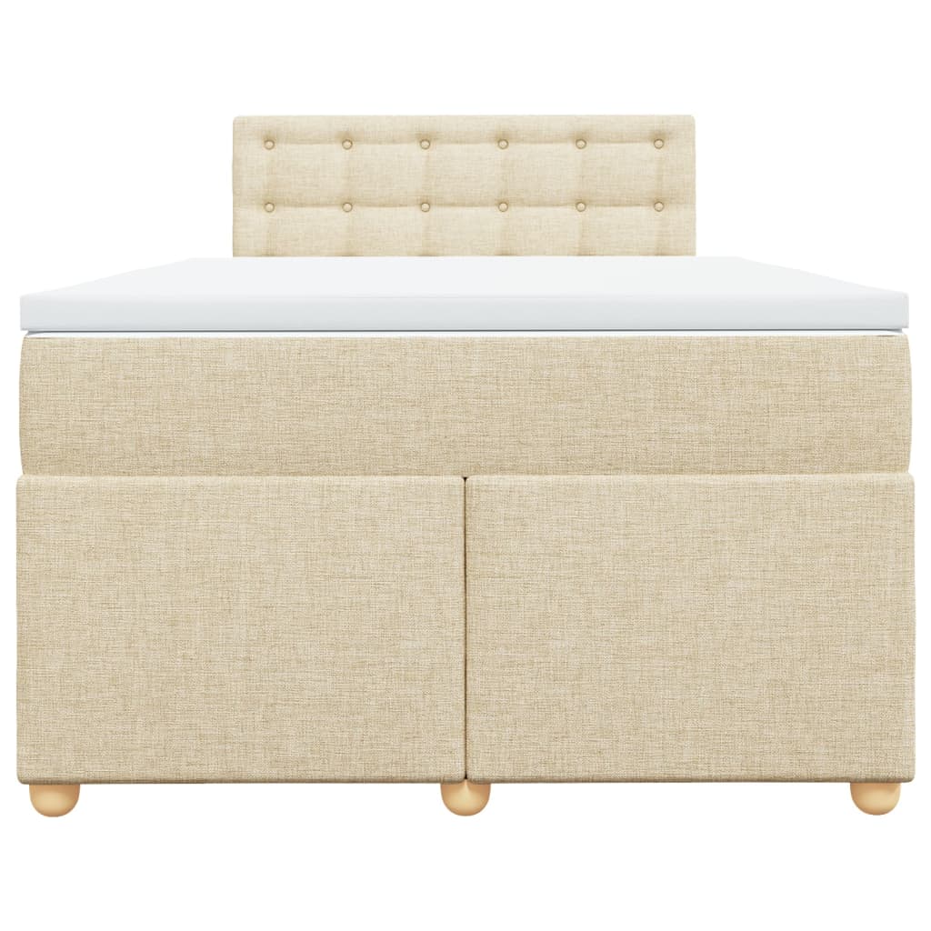 Κρεβάτι Boxspring με Στρώμα Κρεμ 120x200 εκ. Υφασμάτινο