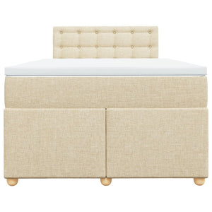 Κρεβάτι Boxspring με Στρώμα Κρεμ 120x200 εκ. Υφασμάτινο