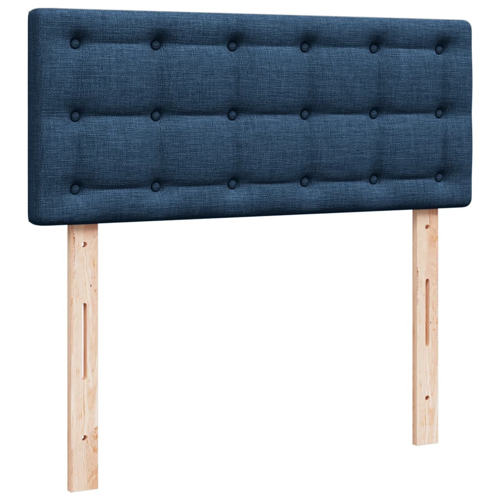 Κρεβάτι Boxspring με Στρώμα Μπλε 120x200 εκ. Υφασμάτινο