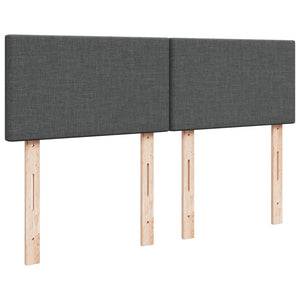 Κρεβάτι Boxspring με Στρώμα Σκούρο Γκρι 140x190 εκ. Υφασμάτινο - Pakobazaar