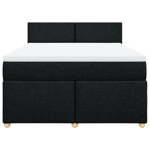 Κρεβάτι Boxspring με Στρώμα Μαύρο 140x190 εκ. Υφασμάτινο