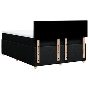 Κρεβάτι Boxspring με Στρώμα Μαύρο 140x190 εκ. Υφασμάτινο