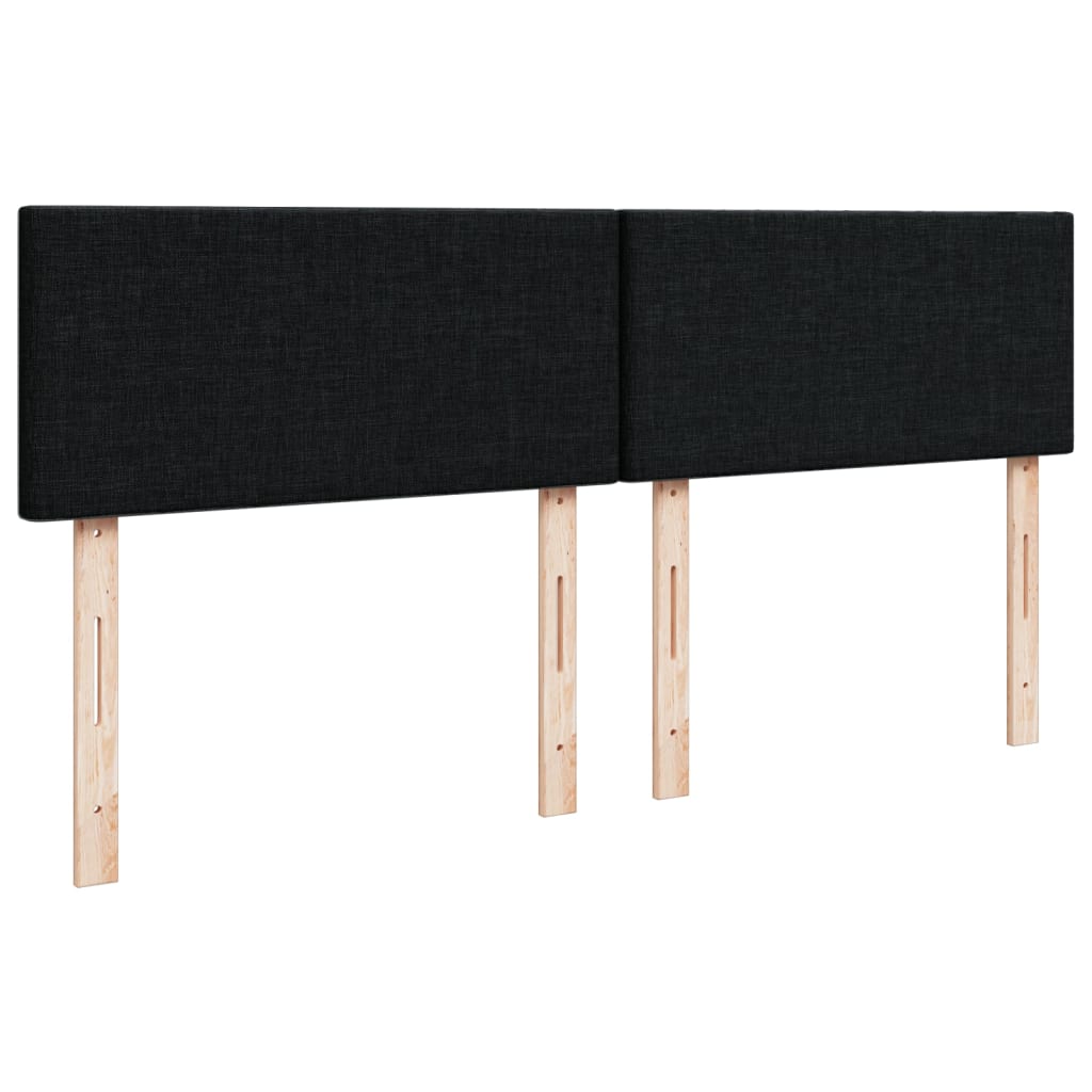 Κρεβάτι Boxspring με Στρώμα Μαύρο 140x190 εκ. Υφασμάτινο