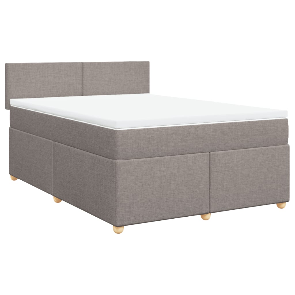 Κρεβάτι Boxspring με Στρώμα Taupe 140x190 εκ. Υφασμάτινο