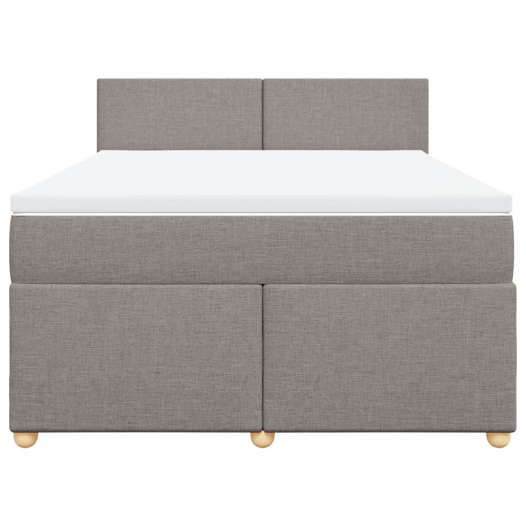 Κρεβάτι Boxspring με Στρώμα Taupe 140x190 εκ. Υφασμάτινο