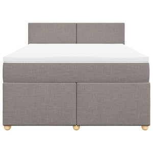 Κρεβάτι Boxspring με Στρώμα Taupe 140x190 εκ. Υφασμάτινο