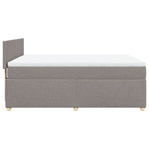 Κρεβάτι Boxspring με Στρώμα Taupe 140x190 εκ. Υφασμάτινο