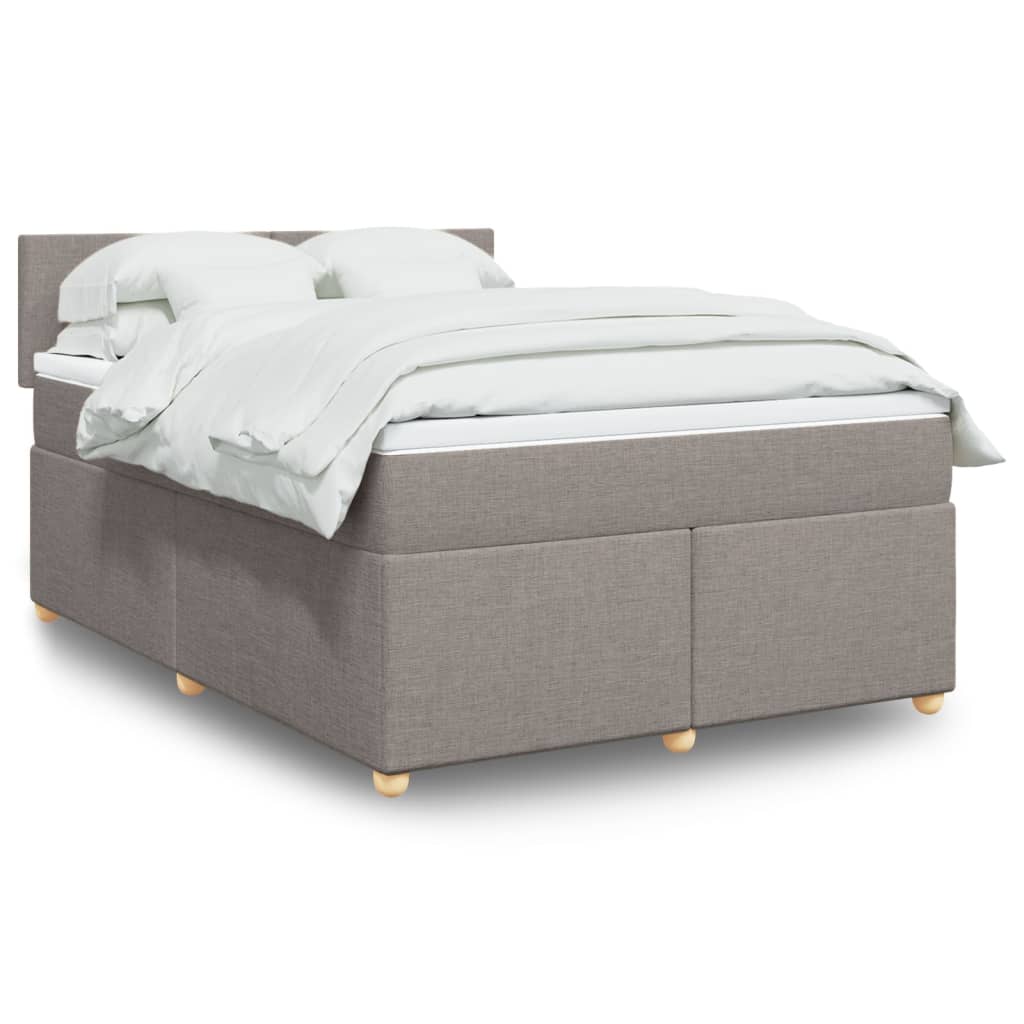 Κρεβάτι Boxspring με Στρώμα Taupe 140x190 εκ. Υφασμάτινο