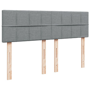Κρεβάτι Boxspring με Στρώμα Ανοιχτό Γκρι 140x190 εκ. Υφασμάτινο