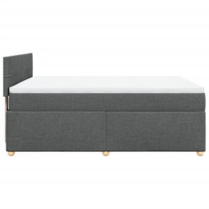 Κρεβάτι Boxspring με Στρώμα Σκούρο Γκρι 140x190 εκ. Υφασμάτινο