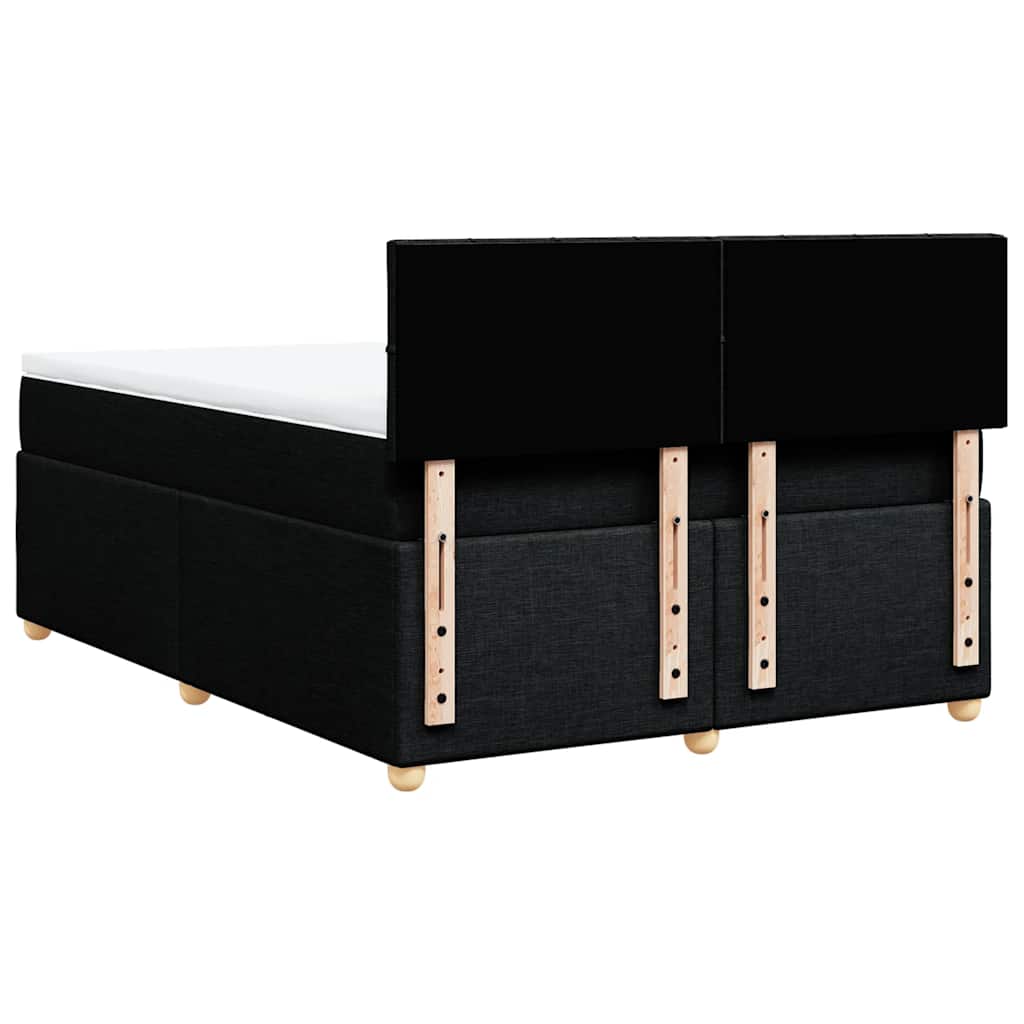 Κρεβάτι Boxspring με Στρώμα Μαύρο 140x190 εκ. Υφασμάτινο
