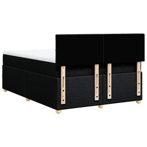 Κρεβάτι Boxspring με Στρώμα Μαύρο 140x190 εκ. Υφασμάτινο
