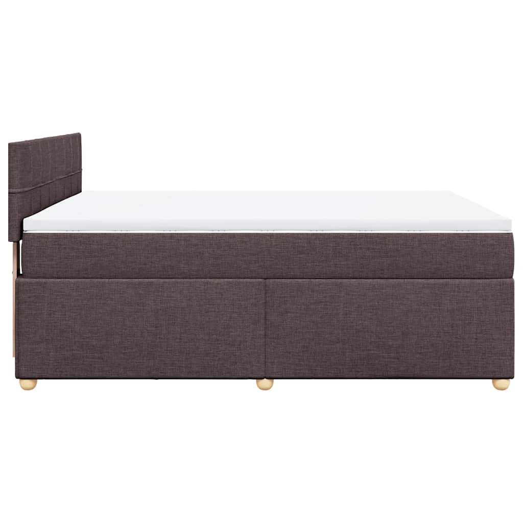 Κρεβάτι Boxspring με Στρώμα Σκούρο Καφέ 140x190 εκ. Υφασμάτινο