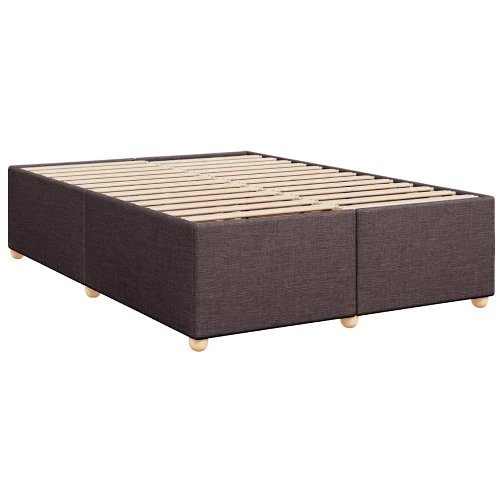 Κρεβάτι Boxspring με Στρώμα Σκούρο Καφέ 140x190 εκ. Υφασμάτινο