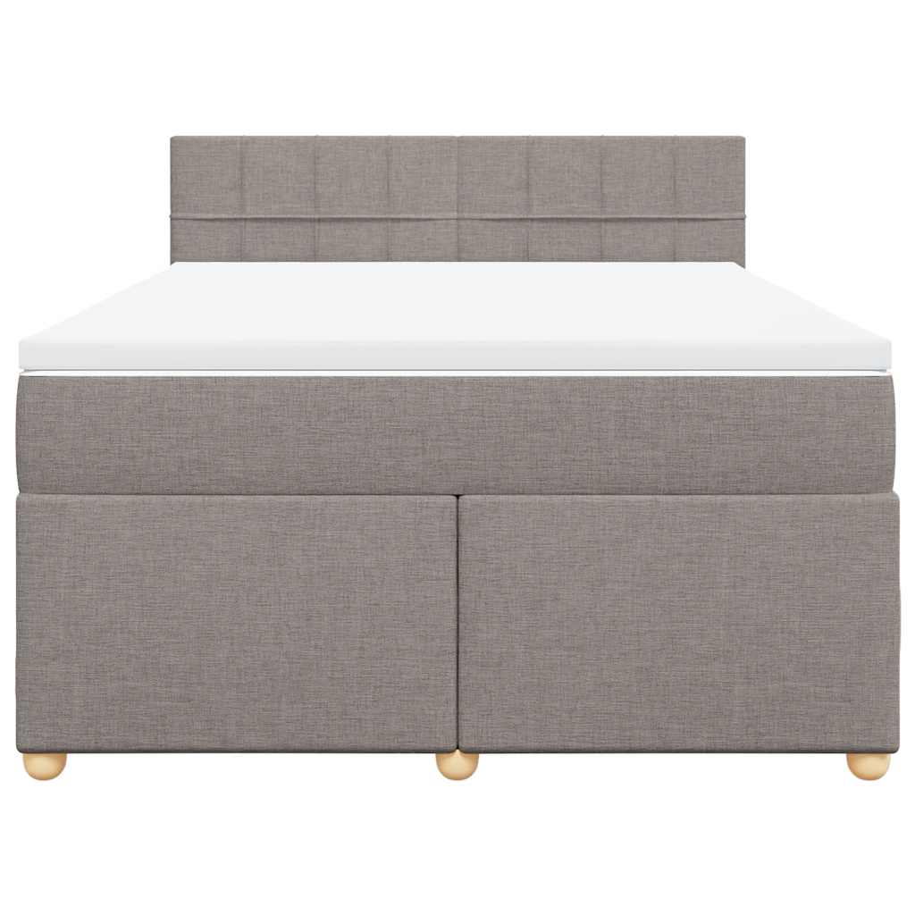 Κρεβάτι Boxspring με Στρώμα Taupe 140x190 εκ. Υφασμάτινο