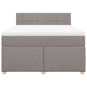 Κρεβάτι Boxspring με Στρώμα Taupe 140x190 εκ. Υφασμάτινο