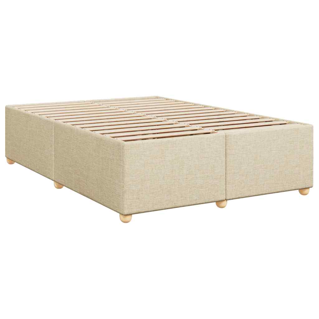 Κρεβάτι Boxspring με Στρώμα Κρεμ 140x190 εκ. Υφασμάτινο - Pakobazaar