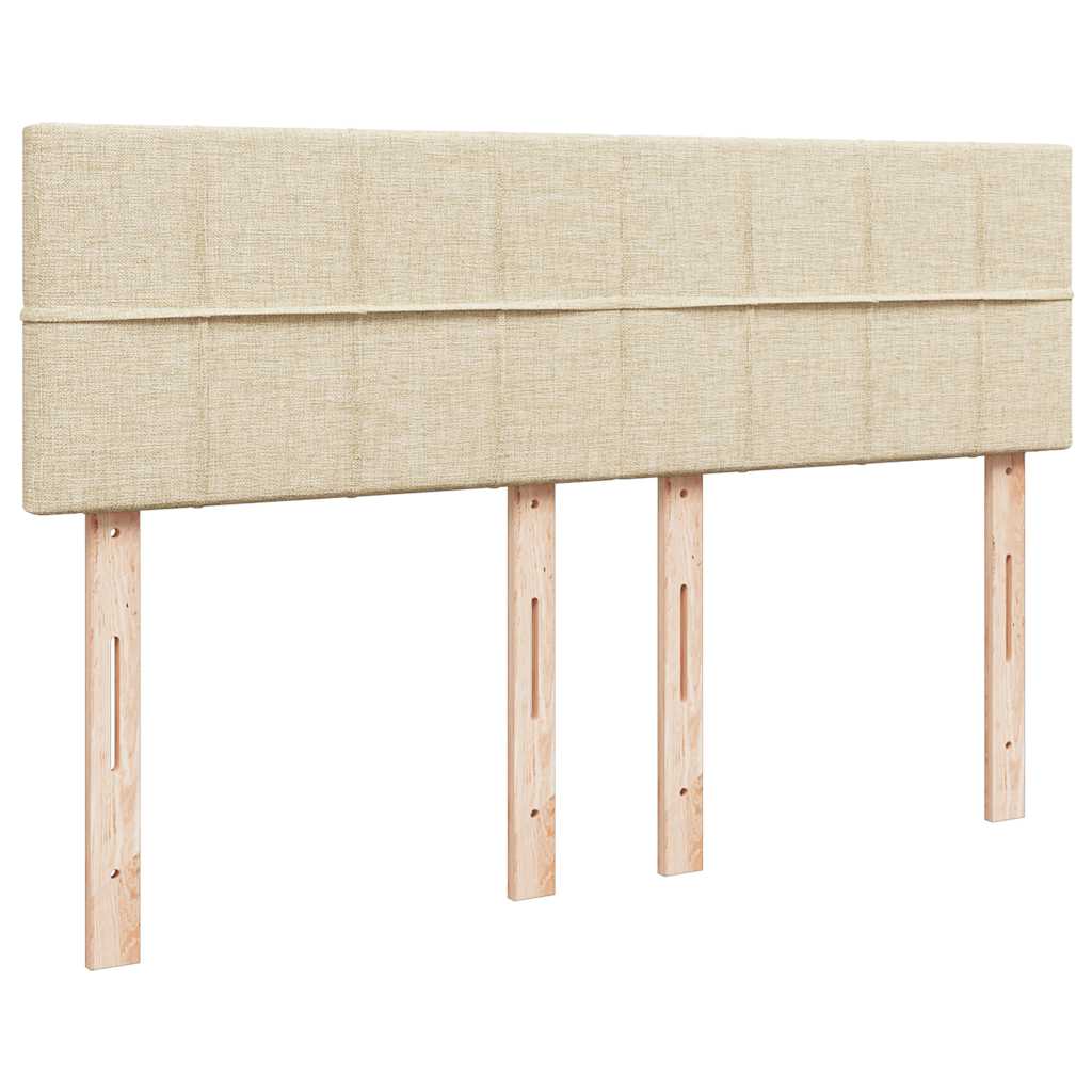 Κρεβάτι Boxspring με Στρώμα Κρεμ 140x190 εκ. Υφασμάτινο - Pakobazaar