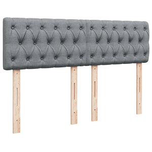 Κρεβάτι Boxspring με Στρώμα Ανοιχτό Γκρι 140x190 εκ. Υφασμάτινο - Pakobazaar