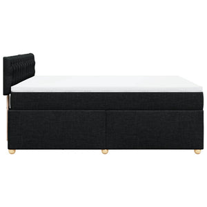 Κρεβάτι Boxspring με Στρώμα Μαύρο 140x190 εκ. Υφασμάτινο