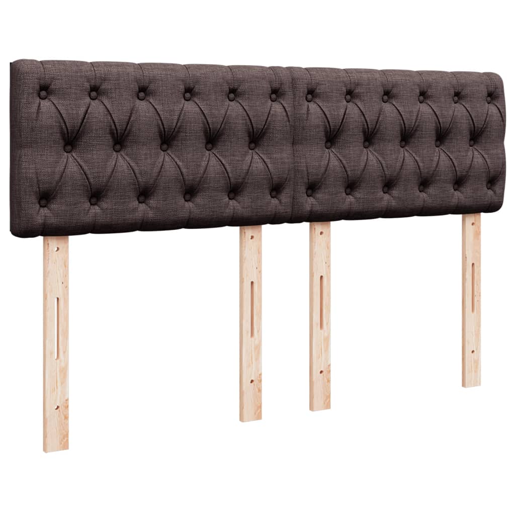 Κρεβάτι Boxspring με Στρώμα Σκούρο Καφέ 140x190 εκ. Υφασμάτινο