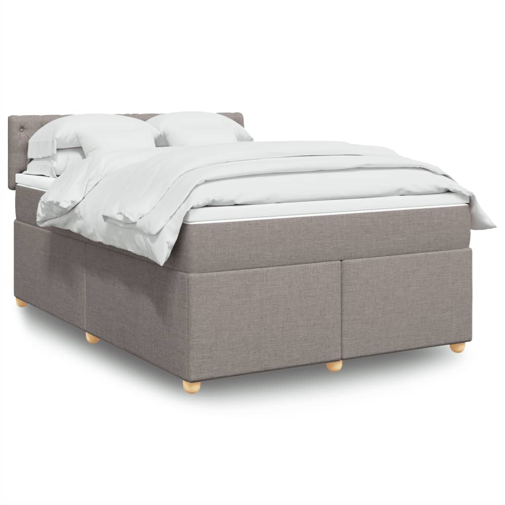 Κρεβάτι Boxspring με Στρώμα Taupe 140x190 εκ. Υφασμάτινο