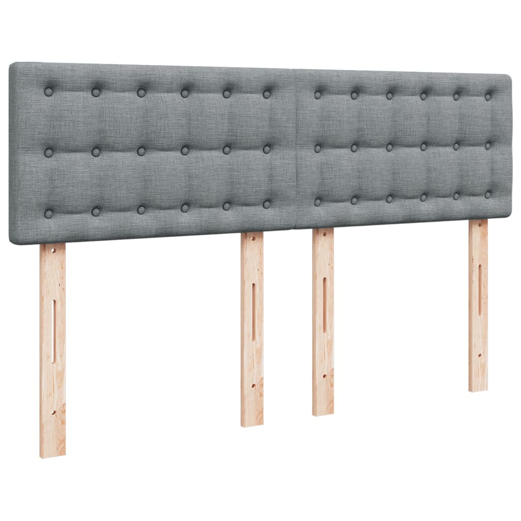 Κρεβάτι Boxspring με Στρώμα Ανοιχτό Γκρι 140x190 εκ. Υφασμάτινο
