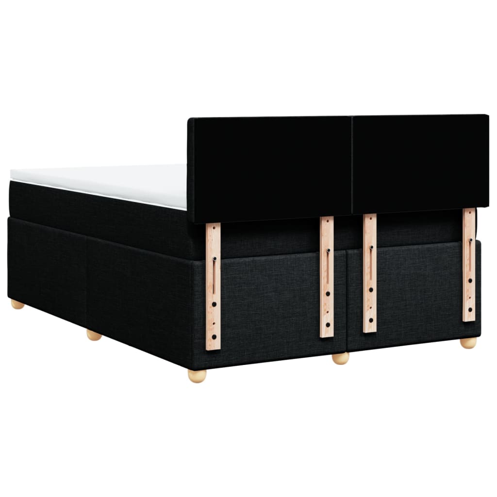 Κρεβάτι Boxspring με Στρώμα Μαύρο 140x190 εκ. Υφασμάτινο