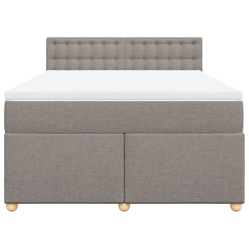 Κρεβάτι Boxspring με Στρώμα Taupe 140x190 εκ. Υφασμάτινο