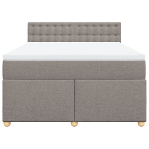 Κρεβάτι Boxspring με Στρώμα Taupe 140x190 εκ. Υφασμάτινο