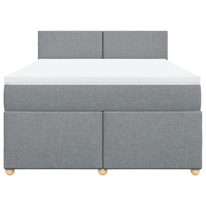 Κρεβάτι Boxspring με Στρώμα Ανοιχτό Γκρι 140x200 εκ. Υφασμάτινο