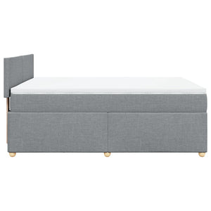 Κρεβάτι Boxspring με Στρώμα Ανοιχτό Γκρι 140x200 εκ. Υφασμάτινο