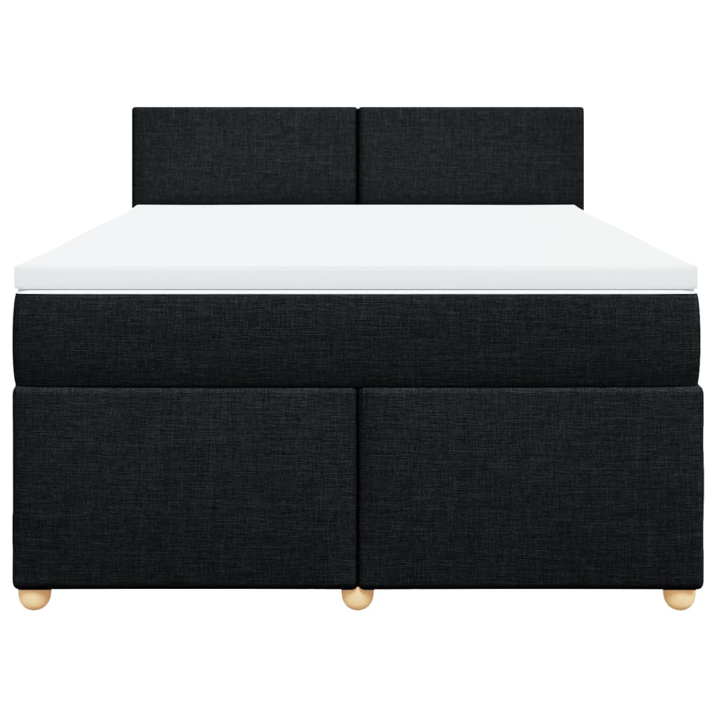 Κρεβάτι Boxspring με Στρώμα Μαύρο 140x200 εκ. Υφασμάτινο