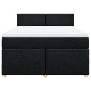 Κρεβάτι Boxspring με Στρώμα Μαύρο 140x200 εκ. Υφασμάτινο
