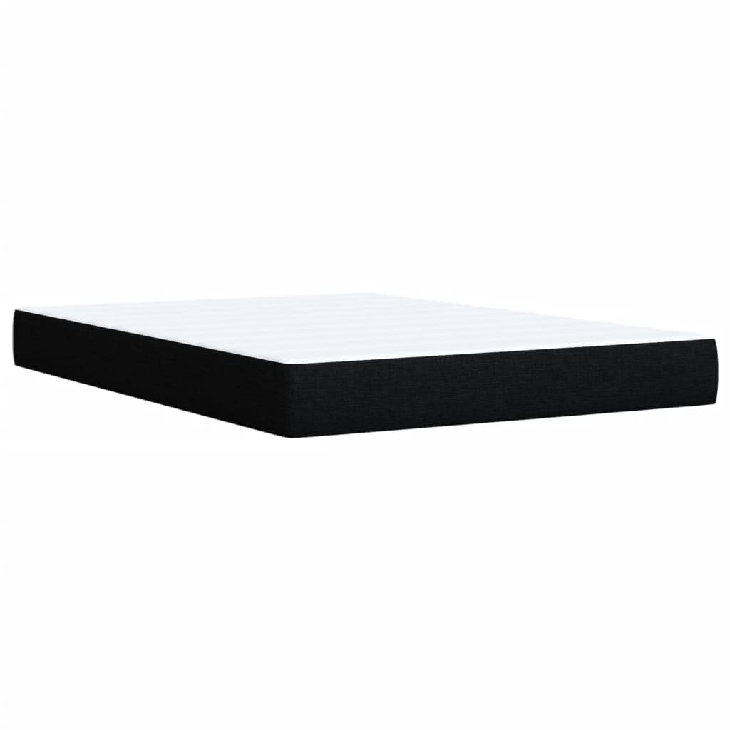 Κρεβάτι Boxspring με Στρώμα Μαύρο 140x200 εκ. Υφασμάτινο