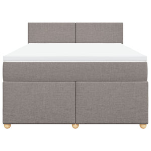 Κρεβάτι Boxspring με Στρώμα Taupe 140x200 εκ. Υφασμάτινο