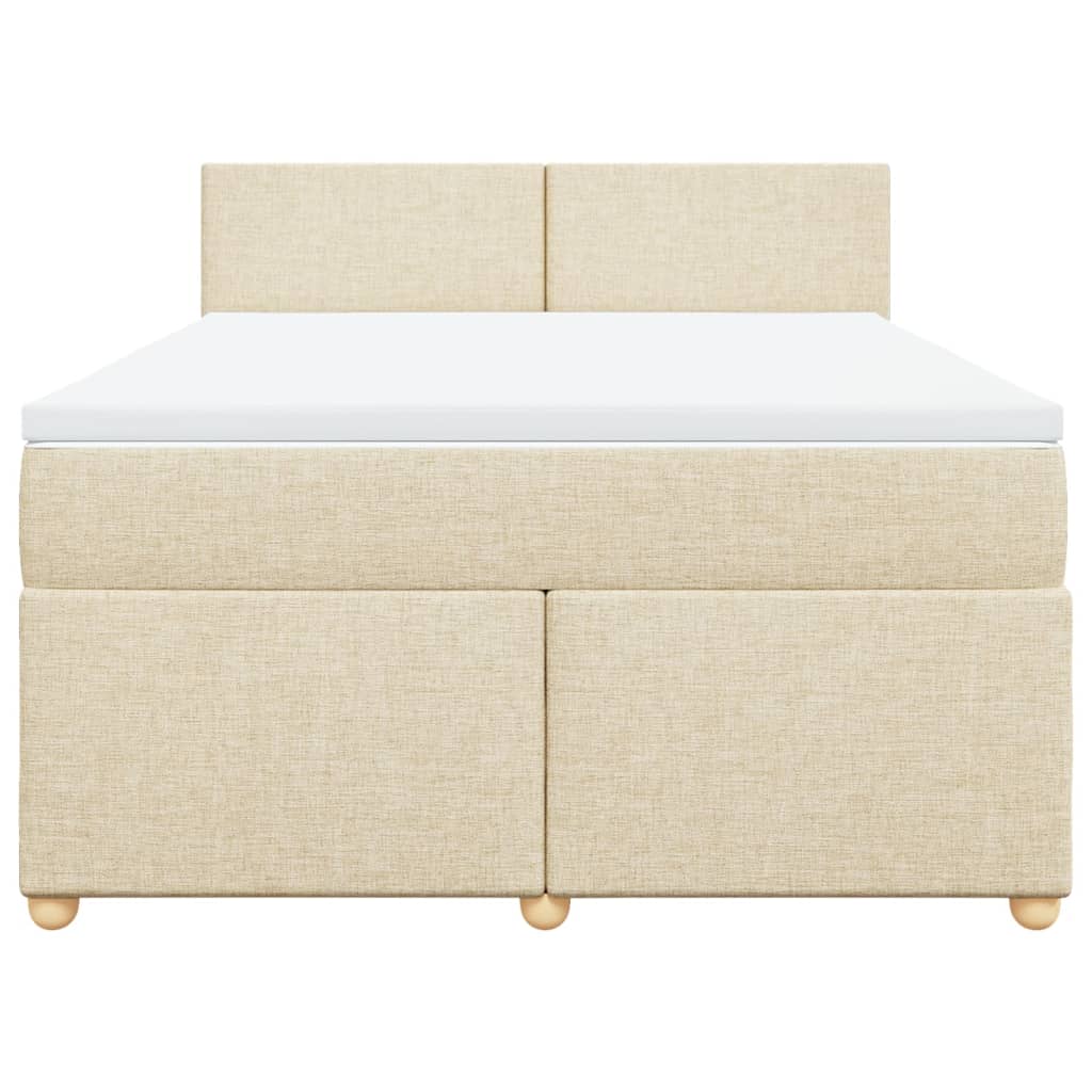 Κρεβάτι Boxspring με Στρώμα Κρεμ 140x200 εκ. Υφασμάτινο