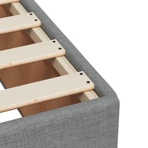 Κρεβάτι Boxspring με Στρώμα Ανοιχτό Γκρι 140x200 εκ. Υφασμάτινο - Pakobazaar