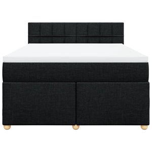 Κρεβάτι Boxspring με Στρώμα Μαύρο 140x200 εκ. Υφασμάτινο