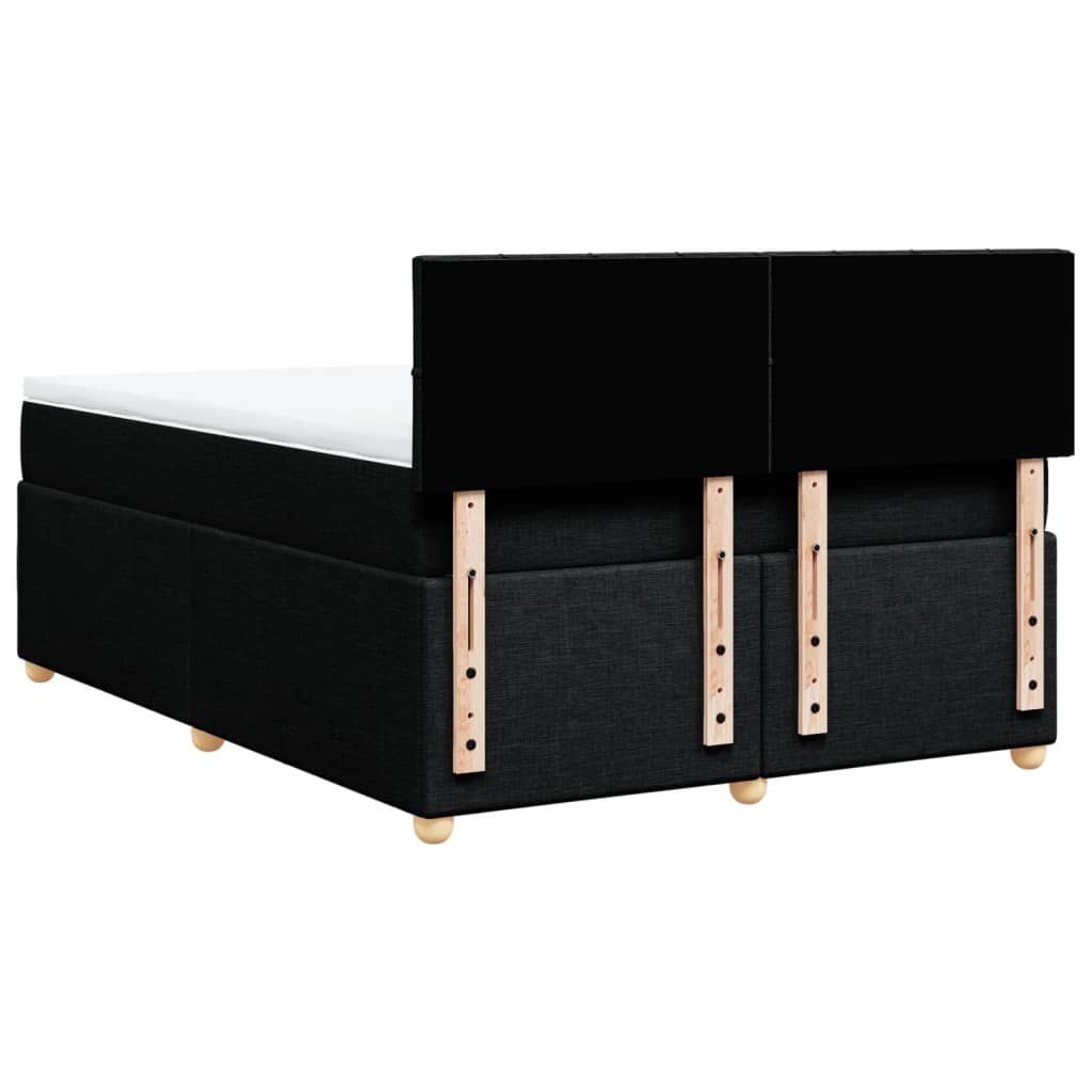 Κρεβάτι Boxspring με Στρώμα Μαύρο 140x200 εκ. Υφασμάτινο