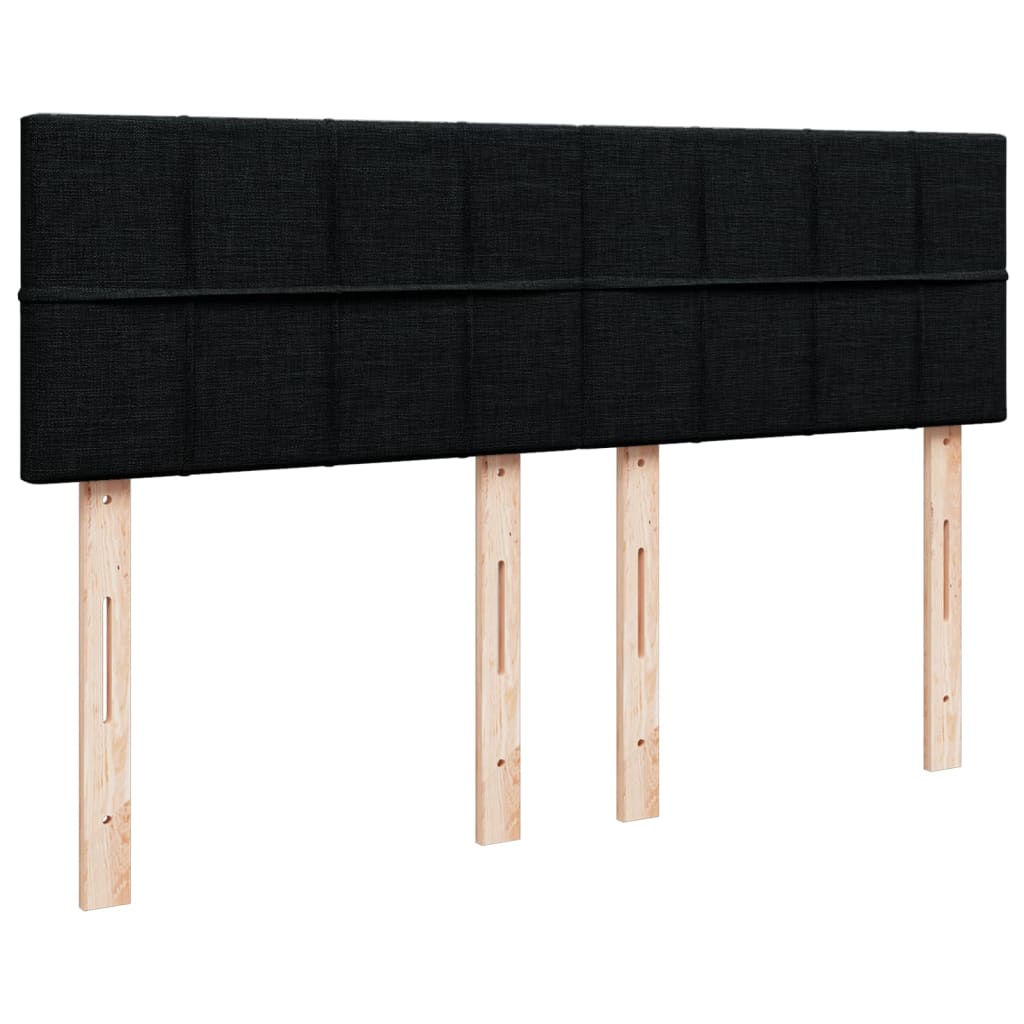 Κρεβάτι Boxspring με Στρώμα Μαύρο 140x200 εκ. Υφασμάτινο