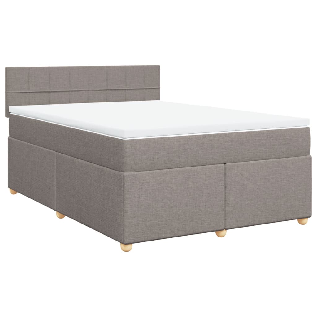 Κρεβάτι Boxspring με Στρώμα Taupe 140x200 εκ. Υφασμάτινο