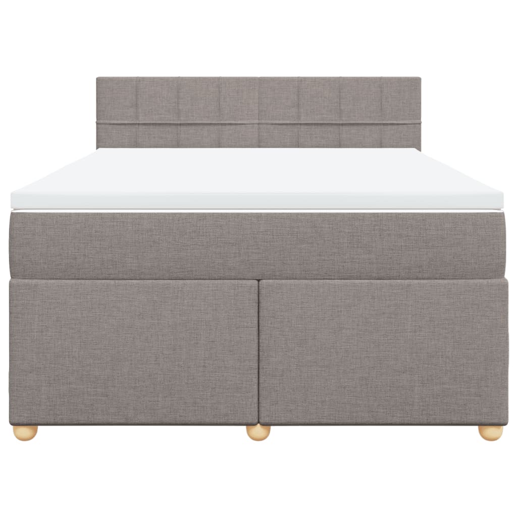 Κρεβάτι Boxspring με Στρώμα Taupe 140x200 εκ. Υφασμάτινο