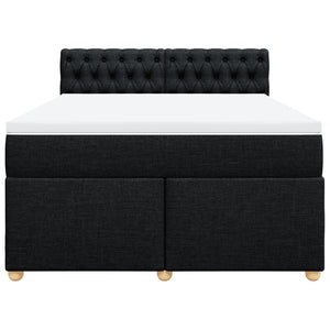 Κρεβάτι Boxspring με Στρώμα Μαύρο 140x200 εκ. Υφασμάτινο