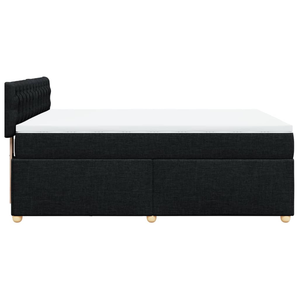 Κρεβάτι Boxspring με Στρώμα Μαύρο 140x200 εκ. Υφασμάτινο