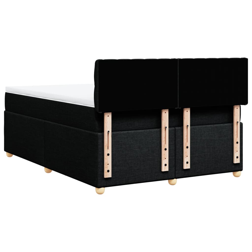 Κρεβάτι Boxspring με Στρώμα Μαύρο 140x200 εκ. Υφασμάτινο